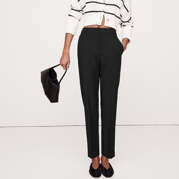 Banana Republic High-Rise Modern Slim Refined Ankle Pant size 12 Black - Picture 1 of 8